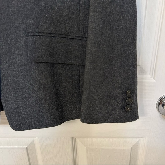 Vince One-Button Wool Blend Blazer in Heather Charcoal Size 10 - Picture 7 of 9